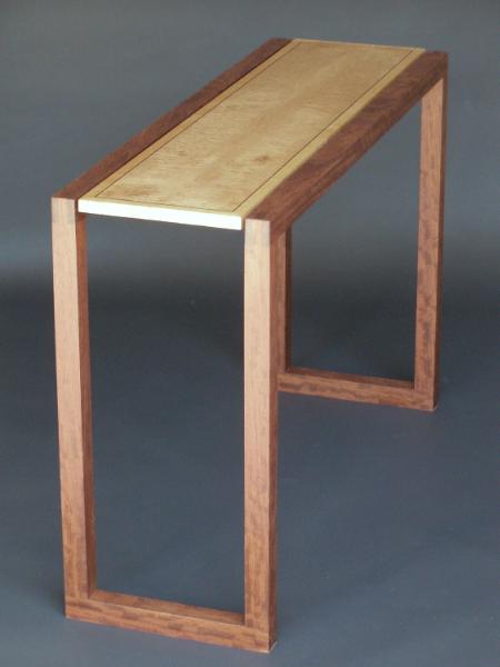 Console Table in Quilted Maple and Bubinga