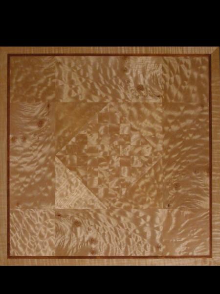 Table top of quilted maple
