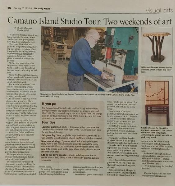 Article on 2018 Studio Tour in Herald
